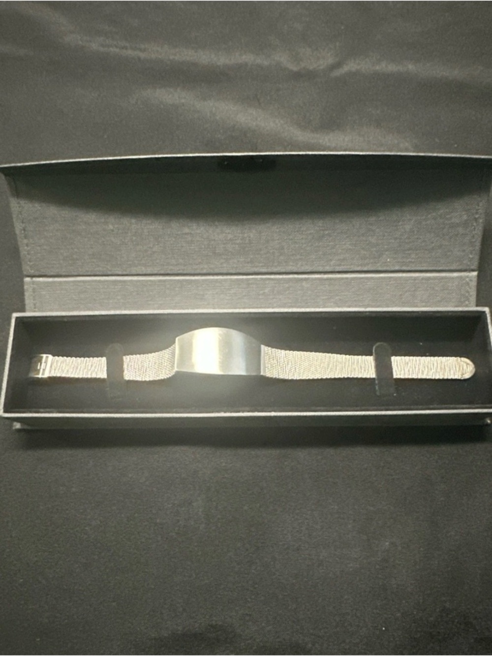 Classic Silver Mesh ID Bracelet for Women